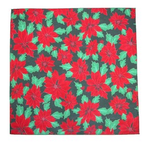 CTM Christmas Poinsettia Print Holiday Bandana - 1 of 4