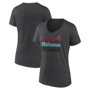 MLB Arizona Diamondbacks Women's Gray Short Sleeve V-Neck T-Shirt - 1 of 3