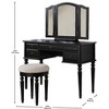 Royal Hampton Vanity Set Featuring Stool And Mirror Black - 3 of 3