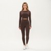 Anna-Kaci Active Women's Seamless Long Sleeve Cropped Top with Thumbhole Cuffs and Fitted Waistband - 3 of 4
