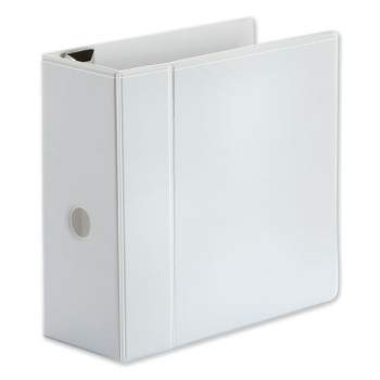 Universal Deluxe Easy-to-Open D-Ring View Binder, 3 Rings, 5" Capacity, 11 x 8.5, White