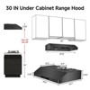 30 inch Range Hood with 3 Speed Exhaust Fan, 700CFM Kitchen Stove Vent Hood, Time Setting, 2x1.5W LED Lamps, 2 Dishwasher-safe Stainless Steel Filters - 4 of 4