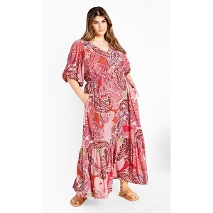 Women's Plus Size Flirtini Maxi Dress - pink | CITY CHIC - 1 of 4