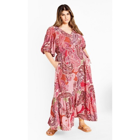 Women's Plus Size Flirtini Maxi Dress - pink | CITY CHIC - image 1 of 4