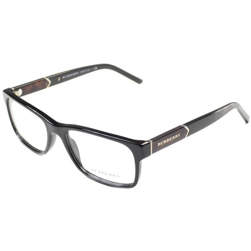 Burberry 3001 Unisex Rectangle Eyeglasses Shiny Black 55mm : Target