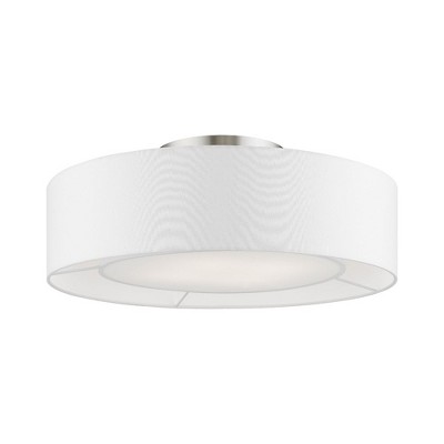 Livex Lighting Gilmore 4 - Light Semi-Flush Mount in  Brushed Nickel/Shiny White