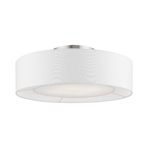 Livex Lighting Gilmore 4 - Light Semi-Flush Mount in  Brushed Nickel/Shiny White - 1 of 3