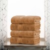 Luxury Cotton Heavyweight Ultra-Plush Bath Towel Set of 4 by Blue Nile Mills - 2 of 4