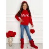 "Love" At First Sight Embroidered Chunky Knit Sweater Mia Belle Girls - 4 of 4