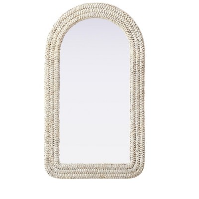 Elegant Lighting Arch Cornhusk Mirror 24x42 in Linen White