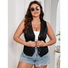 Womens Plus Size Vintage Vests Jacket V-Neck Faux Suede Cardigan with Pockets - 2 of 4