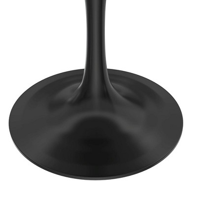 Verve 36" Round Sintered Stone Table with Black Steel Base