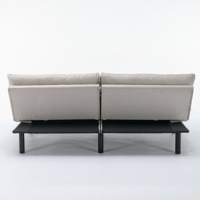 Kumasinova 70.87 Inch Leatehr 2-Seater Sofa Bed,Convertible Sofa Bed with Adjustable Arms and Backrest,Couch for Living Room,Office,Apartment