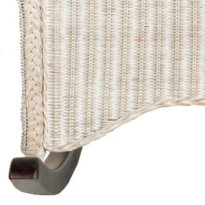 Coastal Chic Antique Grey Rattan Rocking Chair