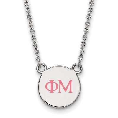 Black Bow Jewelry Sterling Silver Phi Mu Greek Life Necklace 18 Inch