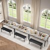 Dining Table Set for 4, Kitchen Table with 2 Upholstered Benches, 3-Piece Kitchen Table Chairs Set of 4, Rectangular Dining Room Dinette Sets - 3 of 4