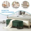 CAVINAS Modern Pull-Open Top Ottoman Bench with Metal Legs,Corduroy Oval Storage Ottoman for Living Room - 3 of 4