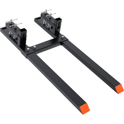 65/77” 6000lbs Clamp-On Pallet Forks with Adjustable Stabilizer Bar