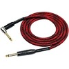 Kirlin IWB Black/Red Woven Instrument Cable 1/4" Straight to Right Angle - 2 of 3