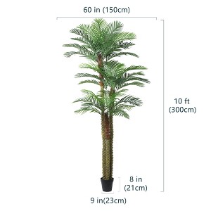 DR.Planzen 10FT Artificial Palm Tree, Tall Large UV-Resistant Outdoor Faux Palm Trees  for Patio, Poolside, Lawn, Porch and Home Office Indoor Decor - 1 of 4