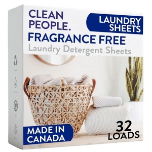 Clean People Laundry Detergent Sheets - Laundry Soap - Ultra Concentrated, Recyclable Packaging, Stain Fighting - 1 of 3