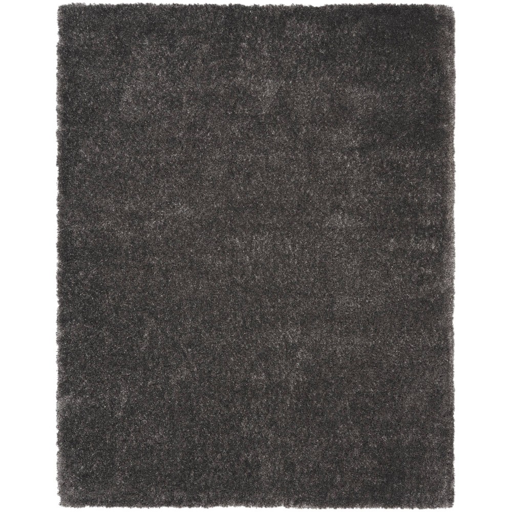 Photos - Doormat Nourison 7'10"x9'10" Dreamy Shag Solid Machine Woven Indoor Area Rug Gray 