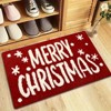 Lomsoe Red Snowflake Christmas Door Flannel Mat,Soft Flannel Floor,Living Room Christmas Festive Welcome Mat - 4 of 4