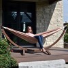 Vivere 8 ft Double Sunbrella Hammock with Solid Pine Arc Stand in Cameo (FSC Certified) - 3 of 4