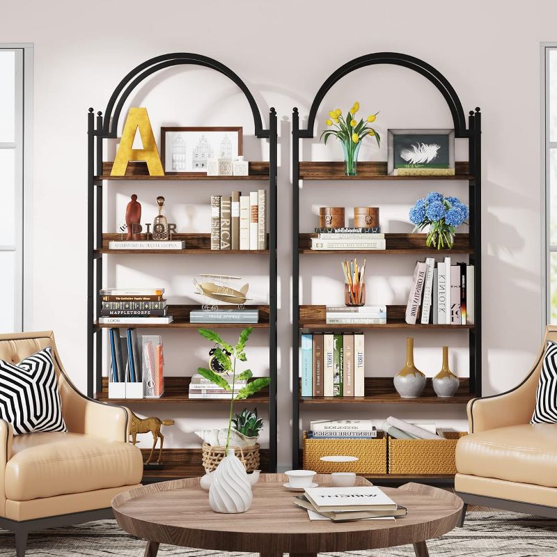 Tribesigns 72" Modern Open Arched Bookshelf, 5 of 9