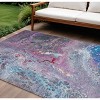 Sky Blue And Purple Abstract Washable Indoor Outdoor Area Rug - 2 of 4