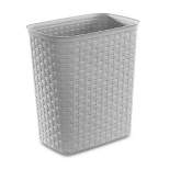 Sterilite 10386A06 Weave 5.8 Gallon Plastic Home Office Bedroom Bathroom Waste Bin Basket Trash Garbage Can, Cement Gray (12 Pack)