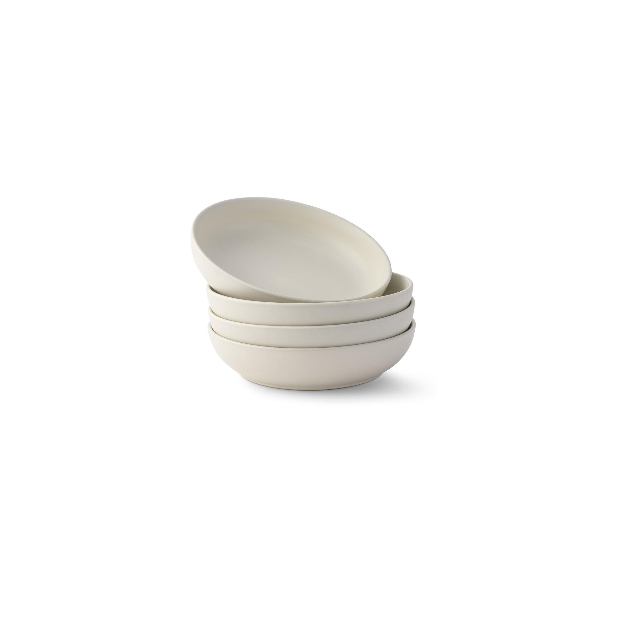 JoyJolt Mesa 4-Piece Stoneware Pasta Bowls Set – 40oz – Matte Linen