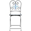 vidaXL Folding Bistro Chairs 2 Pcs Outdoor Garden Chair Furniture Ceramic - Blue and white - 4 of 4