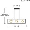 Possini Euro Design Christy 35 1/2" Modern Pendant Chandelier Ceiling Light Fixture Dining Room Over Table Kitchen Island 3-Light LED Black Gold - 4 of 4