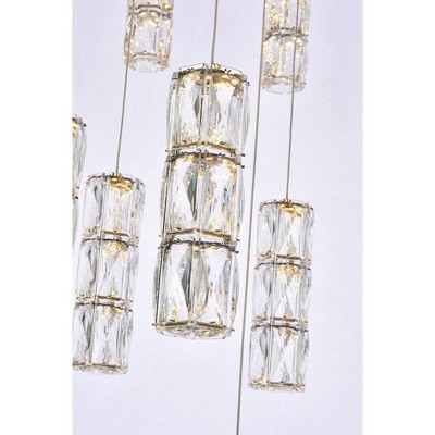 Polaris 38-Inch Gold LED Crystal Faceted 20-Light Chandelier
