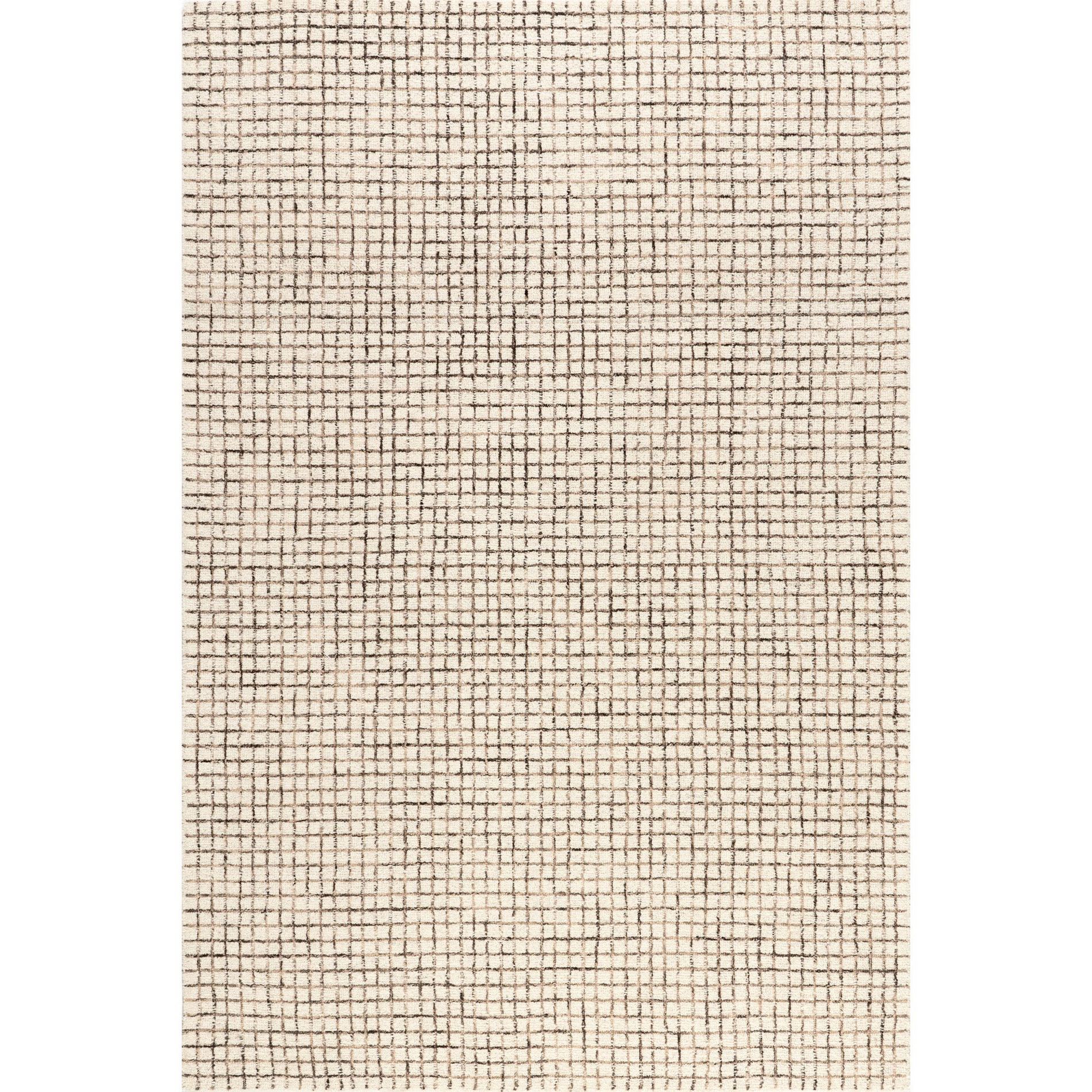 Nuloom Melrose Checked Wool Area Rug, 4' x 6', Cream