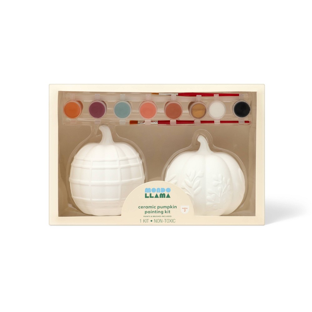 2ct Halloween Craft Ceramic Pumpkins Painting Activity Kit - Mondo Llama™