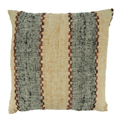 Saro Lifestyle Poly-Filled Striped Design Throw Pillow