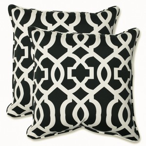 Geometric 2pc Outdoor Decorative Throw Pillows - Pillow Perfect - 1 of 3