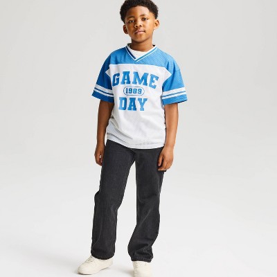 Детские футболки Cat & Jack Boys' Mesh Jersey T-Shirt - Cat & Jack™ Blue M — фото 2