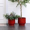 LuxenHome 11" Dia Ceramic Planter Red Glazed Indoor Outdoor Decorative Plant Pot with Drainage Hole and Rubber Plug Modern Round Garden Pot - 4 of 4