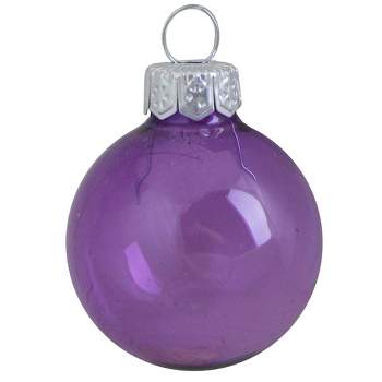 Northlight Shiny Finish Glass Christmas Ball Ornaments - 3.25" (80mm) - Purple - 8ct