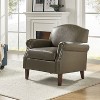 Gianluigi Transitional Vegan Leather Armchair with Nailhead Trim for Bedroom and Living Room| ART OF LIVING DESIGNS - 3 of 4