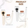 Unique Bargains Hanging Fashion Crystal Lapel Suit Round Gem Tassel Chain Brooch Pins 2 Pcs - 2 of 4
