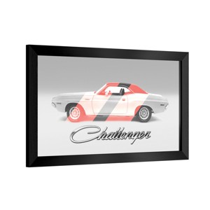 Dodge Black Framed Bar Mirror by Trademark Gameroom - 1 of 4