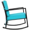 Outdoor Rattan Rocking Chair with Cushion - WELLFOR
 - 2 of 4