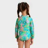 Toddler Girls' Long Sleeve One Piece Hibiscus Floral Rash Guard Swimsuit - Cat & Jack™ - 2 of 3