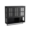Sapphtopaz Modern Wall Mounted Bathroom Cabinet with Open Shelf & Towel Rack,2-Tier Wall Cabinet with Fluted Glass Doors Storage Cabinet - 4 of 4