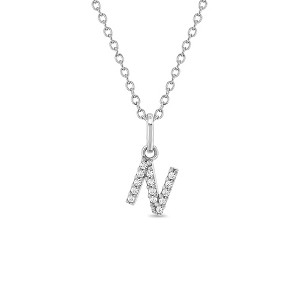 Girls' Cubic Zirconia Letter Sterling Silver Necklace - In Season Jewelry - 1 of 4