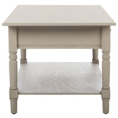 Vintage Gray Rectangular Wood Coffee Table with Storage